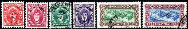 1952 Zanzibar Sg 342/349 Short Set of 6 Values Fine Used