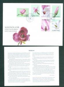 Sweden. FDC 2015. Flowers. Magnolias.