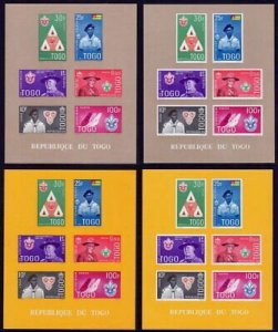 Togo SC#401-406a Boy Scouts Four Souvenir Sheets (1961) MNH