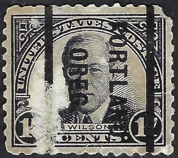 United States #623  17¢ Woodrow Wilson. Black. (1925).  Scrape. Used. Filler