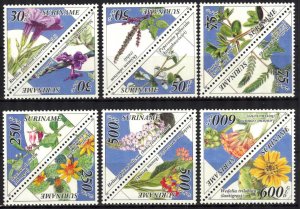 Suriname 1995 Plants Flowers 6 Pairs MNH