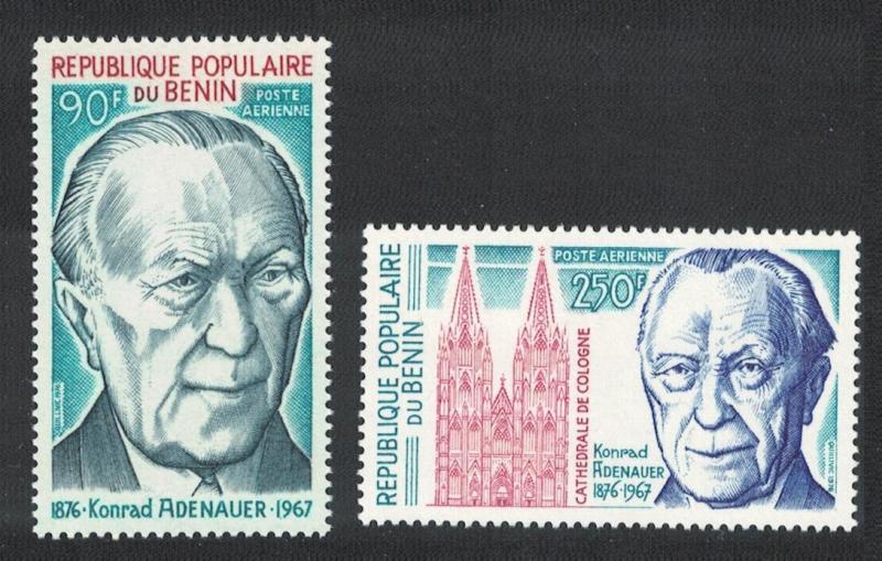 Benin Birth Centenary of Konrad Adenauer German statesman 2v SG#621-622