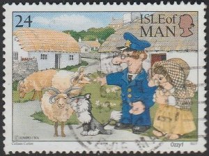 Isle of Man #610 24p Postman Pat & Sheep USED-VF-NH.