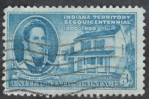 United States #996 3¢ Indiana Territory (1950). Used