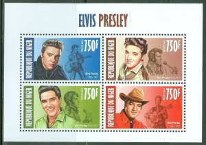 NIGER  2013  ELVIS PRESLEY SHEET OF FOUR MINT NH