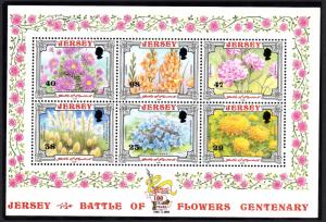Jersey Centenary of 'Battle of Flowers' Parade Booklet Pane T3 SG#1053a