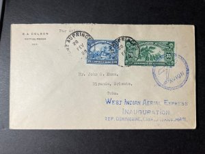 1927 Haiti First Flgiht Cover Port Au Prince to  miranda USA  FFC