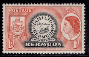 BERMUDA QEII SG136, 1d black & red, M MINT.