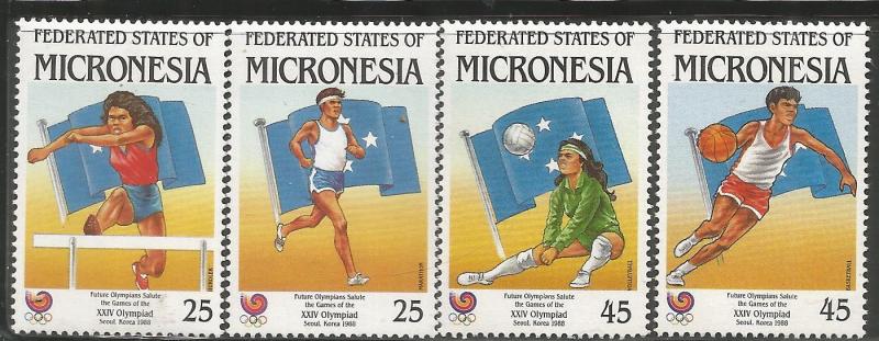 MICRONESIA 63-66, MNH, 1988 SUMMER OLYMPICS, SEOUL