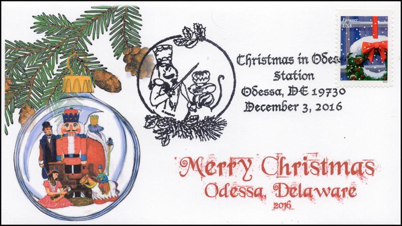 16-387, 2016, Christmas in Odessa, Nut Cracker, Pictorial Cancel, Odessa DE