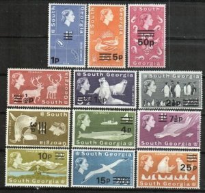 South Georgia Stamp 17b-30b  - Surcharged set of 12