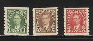 Canada  mint  Scott cat.# 238 - 240