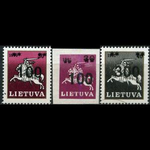 LITHUANIA 1993 - Scott# 450-2 Knight Surch. Set of 3 NH