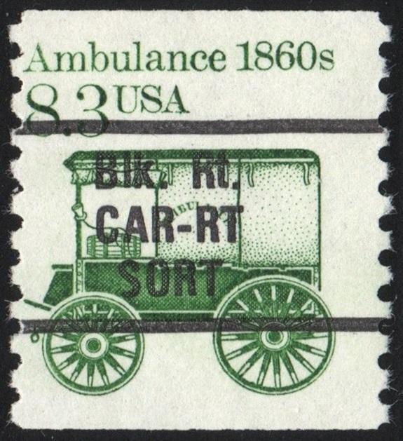 SC#2128a 8.3¢ Ambulance Precancel Coil Single (1985) MNH