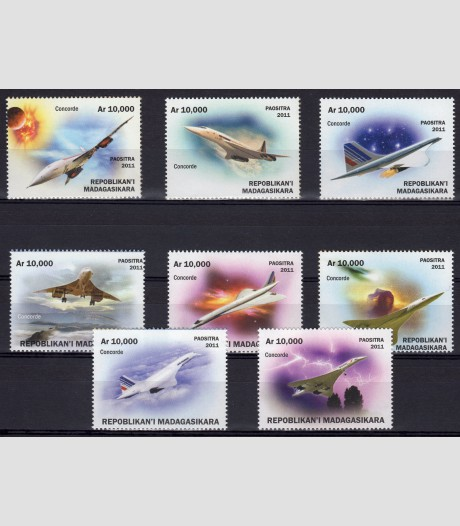 Malagasy 2011 CONCORDE Set (8v) Perforated Mint (NH)