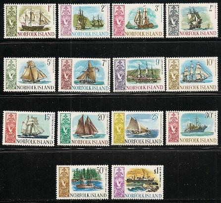 Norfolk Islands 100-13 1967-68 Ships set NH