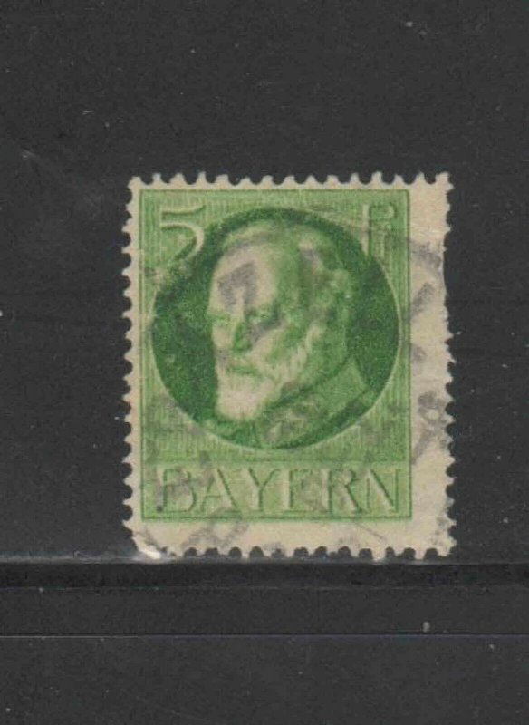 BAVARIA #96  1914  5pf  KING LUDWIG III    F-VF  USED  b