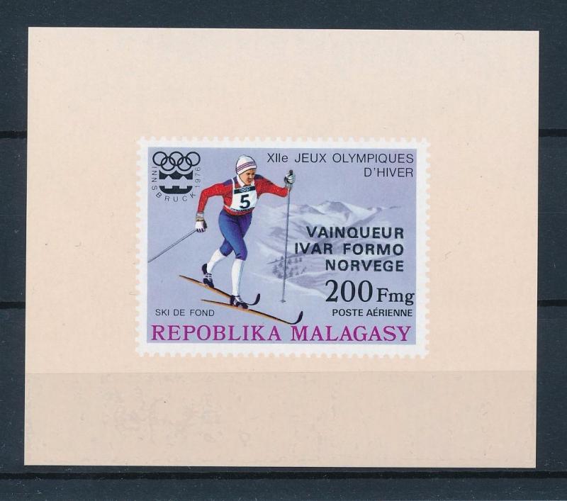 [55770] Madagascar 1976 Olympic games Skiing Overprint MNH Sheet