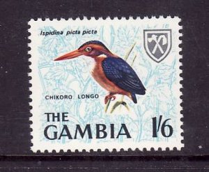 Gambia-Sc#223-unused NH 1sh6p African pigmy Kingfisher-Birds-id1-1966-