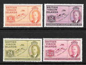 BRITISH VIRGIN ISLANDS 1951 COUNCIL  SET 4 MLH  SG 132/35