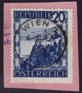 Austria - 1946 - Scott #464 - used on piece - Lake Constance