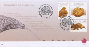 Namibia Stamps 2023 FDC Pangolins Ground Pangolin Wild Animals 3v Set