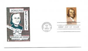 2038 Joseph Priestley, Bittings by Alan Diamant, FDC