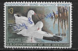 USA RW37: $3 Ross Geese, used, VF