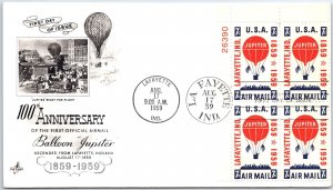 U.S. FIRST DAY CENTENARY OF THE FIRST OFFICIAL AIRMAIL BALLOON JUPITER BLK (4) C