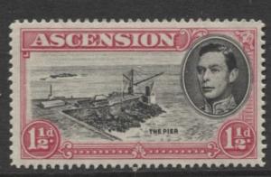 ASCENSION- Scott 42A - The Pier -1949 - MNH - Single 1.1/2d Stamp
