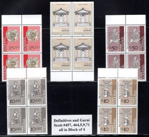 Armenia Scott 457 ++, Garni and Definitives, MNH all Blocks of 4, Free Shipping