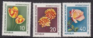 German Dem Rep # 565-567, Horticulture Exhibition, NH, 1/2