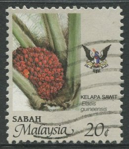 STAMP STATION PERTH Sabah #44 Agriculture Type and state Crest Used 1986