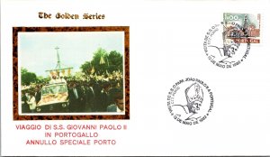 Vatican FDC 19xx - SS J Paul II to Portugal Spcl Cancel - Golden Series - F30893