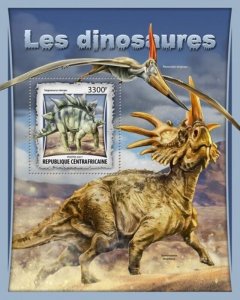 Central Africa - 2017 Dinosaurs on Stamps - Souvenir Sheet - CA17006b