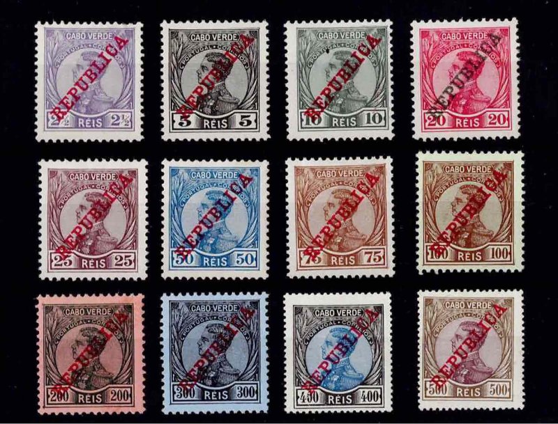 x CAPE VERDE 1912 MH D. Manuel full set Sc#100-11 Mf#101-12=YT#=Mi# SG#135-46