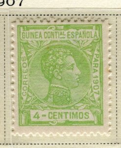 SPAIN COLONIES; GUINEA 1907 early Alfonso issue Mint hinged 4c. value