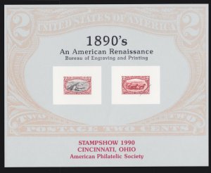 US 1990 BEP #B142 APS Stampshow Souvenir Card Mint An American Renaissance