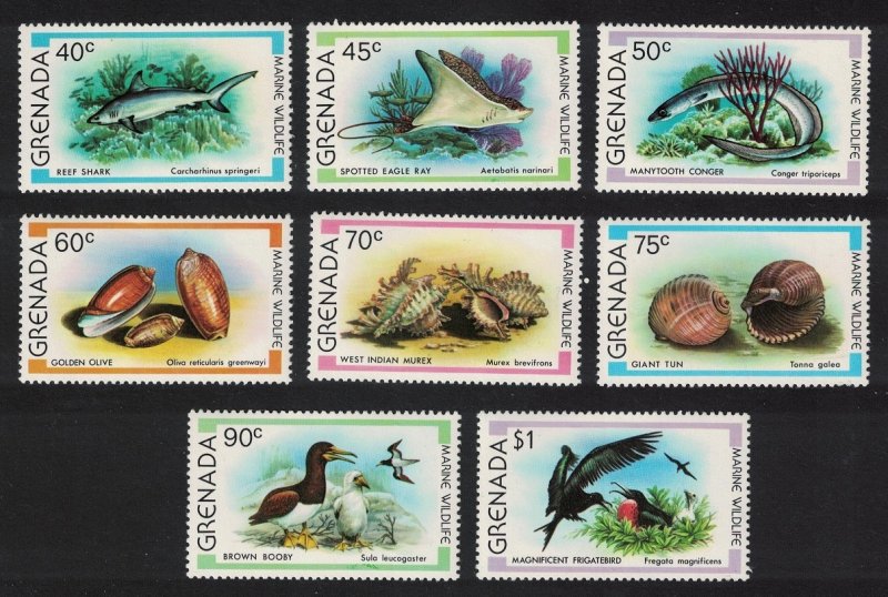 Grenada Fish Shells Birds Marine Wildlife 8v 1979 MNH SG#1008-1015