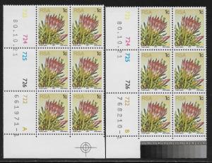 SOUTH AFRICA SC# 475 CB6 LL#722-6A-B OCT 1980 FVF/MNH