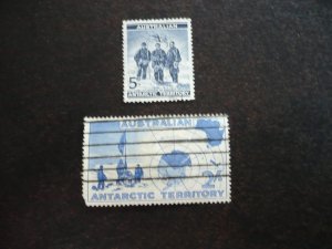 Stamps - Australia Antarctic - Scott# L4, L6 - Used Part Set of 2 Stamps