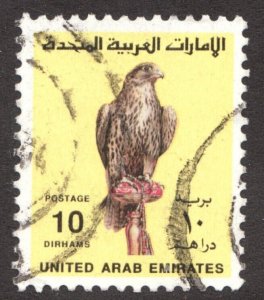 1990 United Arab Emirates Sc #311 - 10 Dirhams Falcon stamp - Used Cv$13