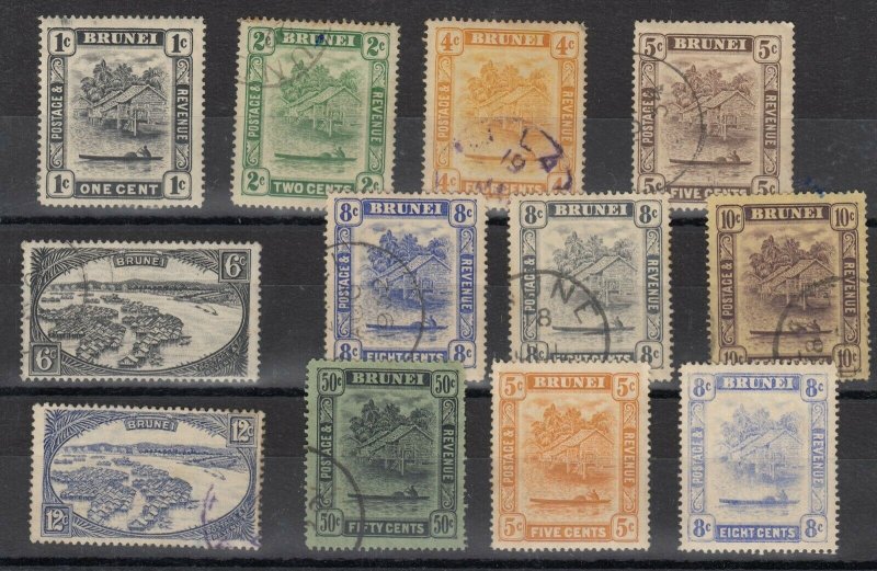 Brunei KGV 1924/37 Collection To 50c SG60 Onward FU/MH J7072