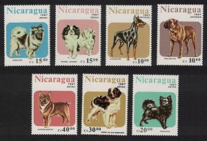 Nicaragua Dogs 7v 1987 MNH SG#2878-2884