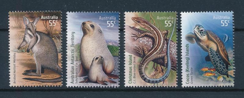 [74024] Australia 2009 Wild Life Wallaby Turtle Seal Australia Coloured MNH