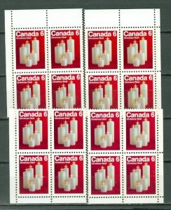 CANADA 1972 CANDLES #606pi GT2 SET CORNERS BLKS MNH...$7.00