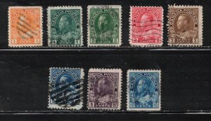 CANADA Scott # 104//117 Used - KGV Admiral Issue Short Set c