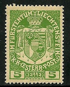 Liechtenstein # 5, Mint Hinge
