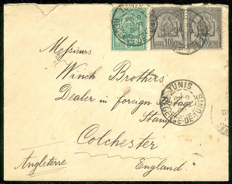 TUNISIA : 1898 cover to England.