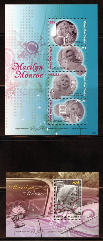 Papua New Guinea 1325-26 MNH, Marilyn Monroe Set from 2008.